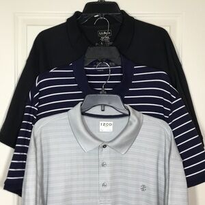 Polo/Izod Golf/L.L.Bean Men’s Short Sleeve Polo Shirts, Lot of 3, 2XL